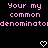 Pixelated pink text on black background with two white heart symbols at bottom, displaying repeated phrases and a partial word.