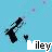 Animated contact sheet of a pixelated gun icon with text "Miley" displayed below each frame on a light blue background.