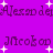 Purple background with repeating text and white star shapes in a pixelated style.
