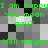 Green pixelated text on a grayscale checkerboard background repeats phrases in multiple