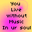 Pixelated text reads "You Live without Music In ur soul" on a yellow-to-pink gradient background with four identical