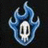Blue flame-shaped icon with white skull center on dark background, next to blue pixelated text reading SHINIGAMI.