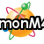 Animated orange sphere with green and pink orbital rings, displaying sequential text overlays.