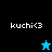 Four display 'kuchi<3' text with a star icon; top-left and bottom-right have black stars on blue backgrounds, while top-right and bottom-left show white stars on dark blue backgrounds