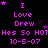Pixelated text and stars on black background with repeated phrases 'I Love Drew', 'Hes So HOT', and date '10-5-07' in bright pink, animated star positions across frames.