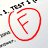 A red pen draws a circled 'F' on paper with faint text, progressing through showing the pen's movement