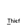 Animated contact sheet of a pixel art thief character with multiple frames showing running, standing, and disappearing actions on gray background.