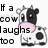 Animated sequence showing a cow icon, text , and nose graphics with changing text elements