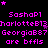 Pixelated text repeats across a black background with pink stars, displaying names and phrases in bright magenta.