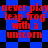 Red pixelated text reads "never play leap frog with a unicorn" on blue and black checkered background, alternating between solid and distorted diamond pattern