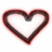A pixelated heart outline on white background with four text blocks on bright pink background reading 'I just can't believe', 'It was over', 'Just like that'