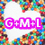 Pixelated icon with two white speech bubbles on left, colorful starry background on right; text overlays in pink, red, green, and magenta.