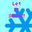 Four identical pixelated snowflakes with pink text "Let It SNOW!!" on a light blue background, each in a