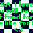Green pixelated text repeats across a black-and-white checkered background with diamond-shaped dark blue and white sections.
