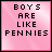 Two side-by-side pixelated text panels on pink backgrounds with black borders, each displaying a phrase in blocky digital font.