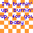 Blue text on orange-and-white checkered background repeats lyrics 'I'm burnin' up burnin' up burnin' up, for you up, for you baby' in two identical