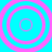 Four pink concentric circles on a cyan background, arranged in a with no visible animation changes