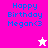 Pixelated birthday message with blue text on pink and white backgrounds, featuring a small star icon.