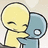 Two pixelated figures embrace; one yellow with closed eyes, the other blue with a single eye. Green text reads 'i give free HUGS!' on black background.