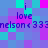 Pixelated text 'i love nelson < 333' repeated across a of cyan, purple, and magenta squares with no visible animation changes
