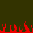 Red pixelated flames on a dark green background with no visible motion changes.