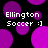 Black background with purple circles and repeated text 'Ellington Soccer :]'.