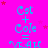 Bright pink background with repeating cyan text 'Cat + Cole = VLAU' and scattered red stars, partially obscured by a gray rectangle in the bottom-right corner.