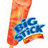 A pixelated image split into two sections: a white background with an orange and blue graphic on the left, and a solid green background with blue text on the right.