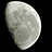 A static image shows a pixelated crescent moon on a black background with white text reading "love this girl I dont know w to tell her love her tklown and the sun goenoon sets i".