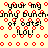 Pixelated text and red circular patterns on a light background with repeated phrases and wavy lines.