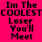 A static image with bright pink background and black pixelated text reading "Im The COOLESTCOOLEST Loser You'll Meet" in two identical vertical