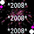*2008* text appears multiple times with *2008s*, *GONNA*, *B*, and *AWESOME* below; purple and white sparkles on black background.