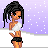 Pixel art contact sheet showing a 4x3 grid of animated frames featuring a cartoon woman in swimwear on a beach with changing text overlays.