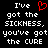 Black background with white pixelated text reading "I've got the SICKNESS, you've got the CURE" and a red pixelated heart symbol above the text.