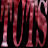 A static 48x48 pixel buddy icon with a dark background and vertical red/pink gradient stripes, featuring subtle light reflections on the lower-left corner.