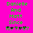 Green pixelated text on bright pink background with two identical side-by-side layouts of names and date, each containing four lines of text above a of small icons