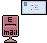 A 5x4 contact sheet of pixel art animated frames showing a pink email icon with 'E mail' text, displaying various expressions and message pop-ups across sampled frames.