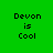 Green background with black text reading "Devon is Cool" arranged in four quadrants, each showing different white rectangular overlays on the text.