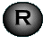 Two circular icons with a large black 'R' on gray and light blue backgrounds, each featuring pixelated shading.