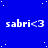 Blue background with white stars and repeated 'sabri<3' text in pixelated font across multiple