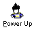 Animated contact sheet of Dragon Ball Z character transformations with "Power Up" text beneath each frame, showing progressive energy aura effects from base form to Super Saiyan state.