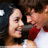 Pixelated image of two people embracing with text overlays on a light blue background.