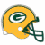 Yellow football helmet with green and white 'G' logo on left, dark green face mask; right side shows green text 'Original Icons .com' on dark green background.