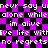 Pixelated text repeats across a purple and black checkered background with no visible animation changes.