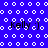 Blue background with white circular patterns and four instances of 'Kelly :)' text in black pixelated font.