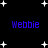 Black background with white star shapes and blue text reading "Webbie" in four positions.