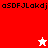 A static pixel art image with red, white, and pink sections containing text and star symbols.