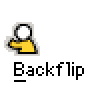 Animated contact sheet of a yellow stick figure performing a backflip with white circular head, displayed across 18 frames in a 5x4 grid on gray background.
