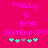 Pixelated pink background with purple text reading "***ALLY & Bry= SiStErS<3***" and green/gray flower icons below, two versions side-by-side.