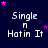 Dark blue background with white text reading "Single n Hatin It" and scattered pink stars in various positions across the frame.